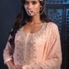 Women Orchid Peach Chinnon Sharara Set - Image 2