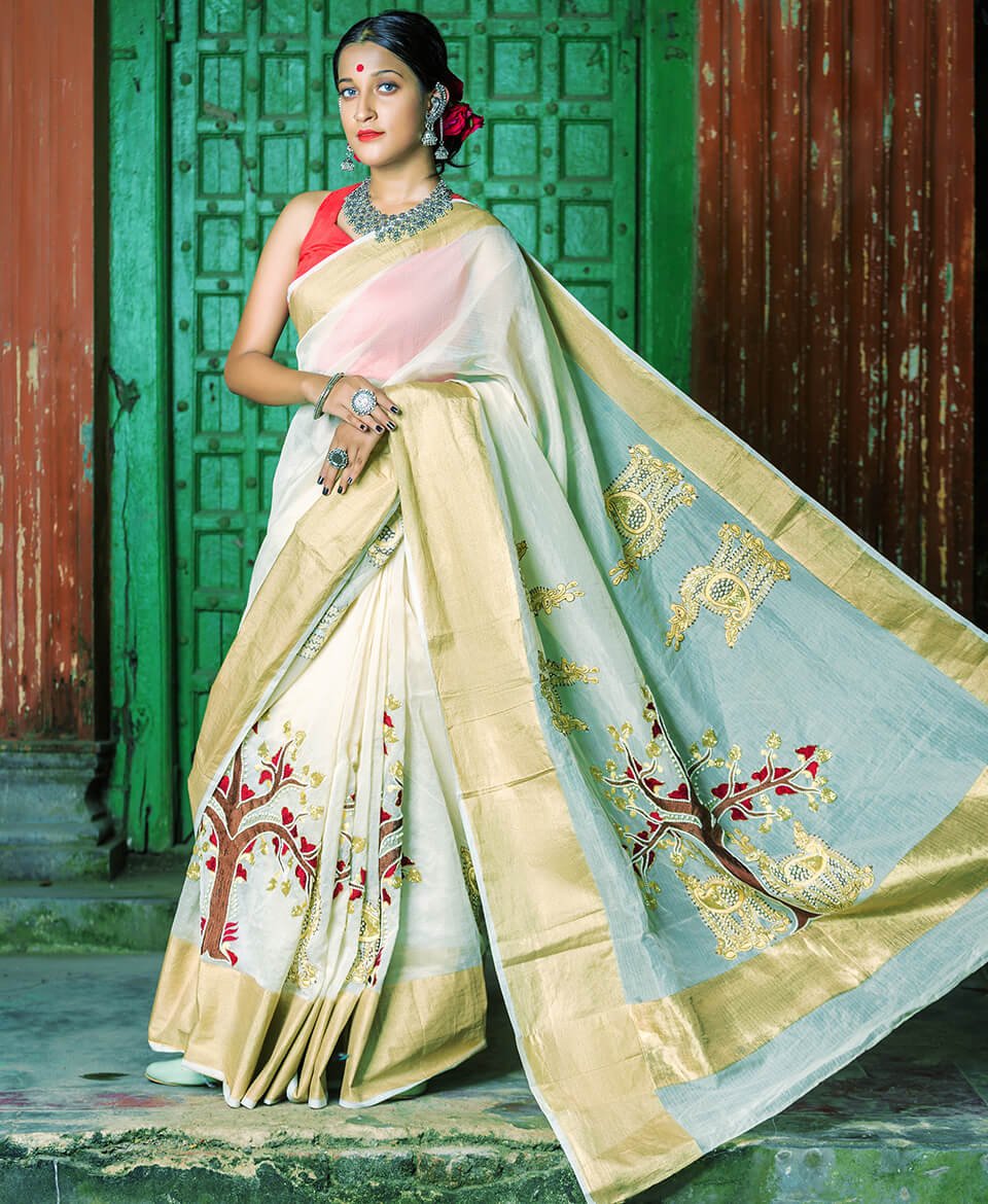 Harinee - Organza, Aari work Saree