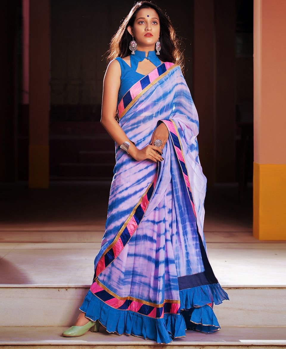 Tarangini- Hand Tie dye with Gota